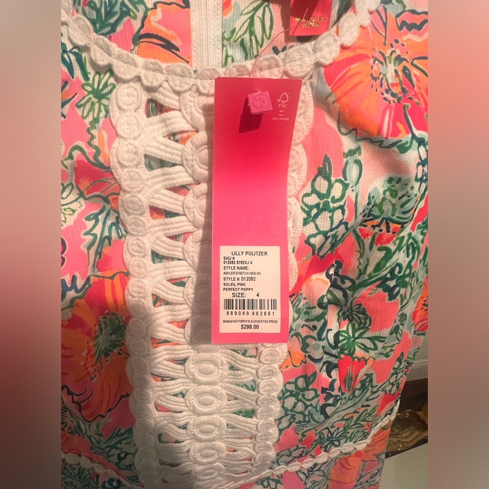 NWT Lilly Pulitzer Ashler Maxi Dress Soleil Pink Perfect Poppy - Picture 4 of 5